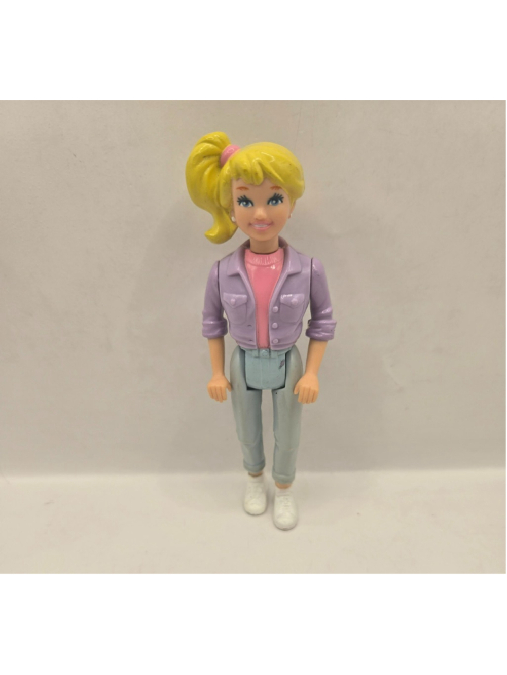 Vintage Playskool Dollhouse Figure Teen Girl Babysitter Blonde Doll Ponytail